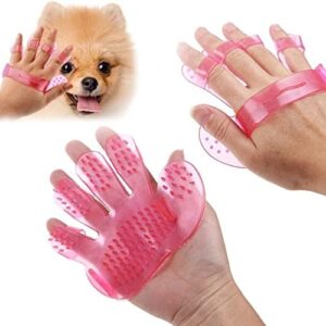 ROVZO Rubber Pet Cleaning Massaging Grooming Glove Brush